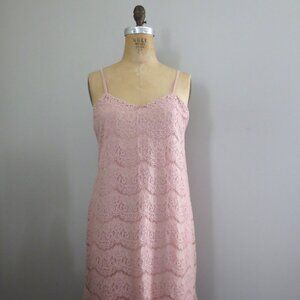 Whimsical Soft Pink Lace Mini Dress